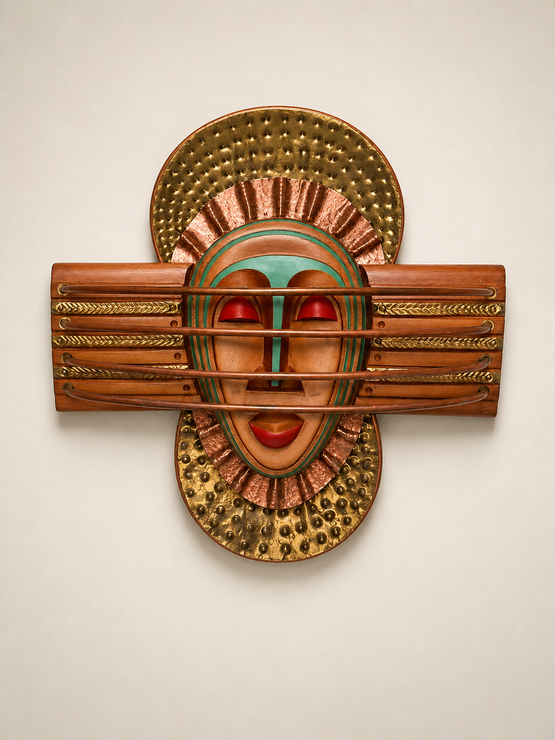 Gold and turquoise mask by Carlyle N. Matthew