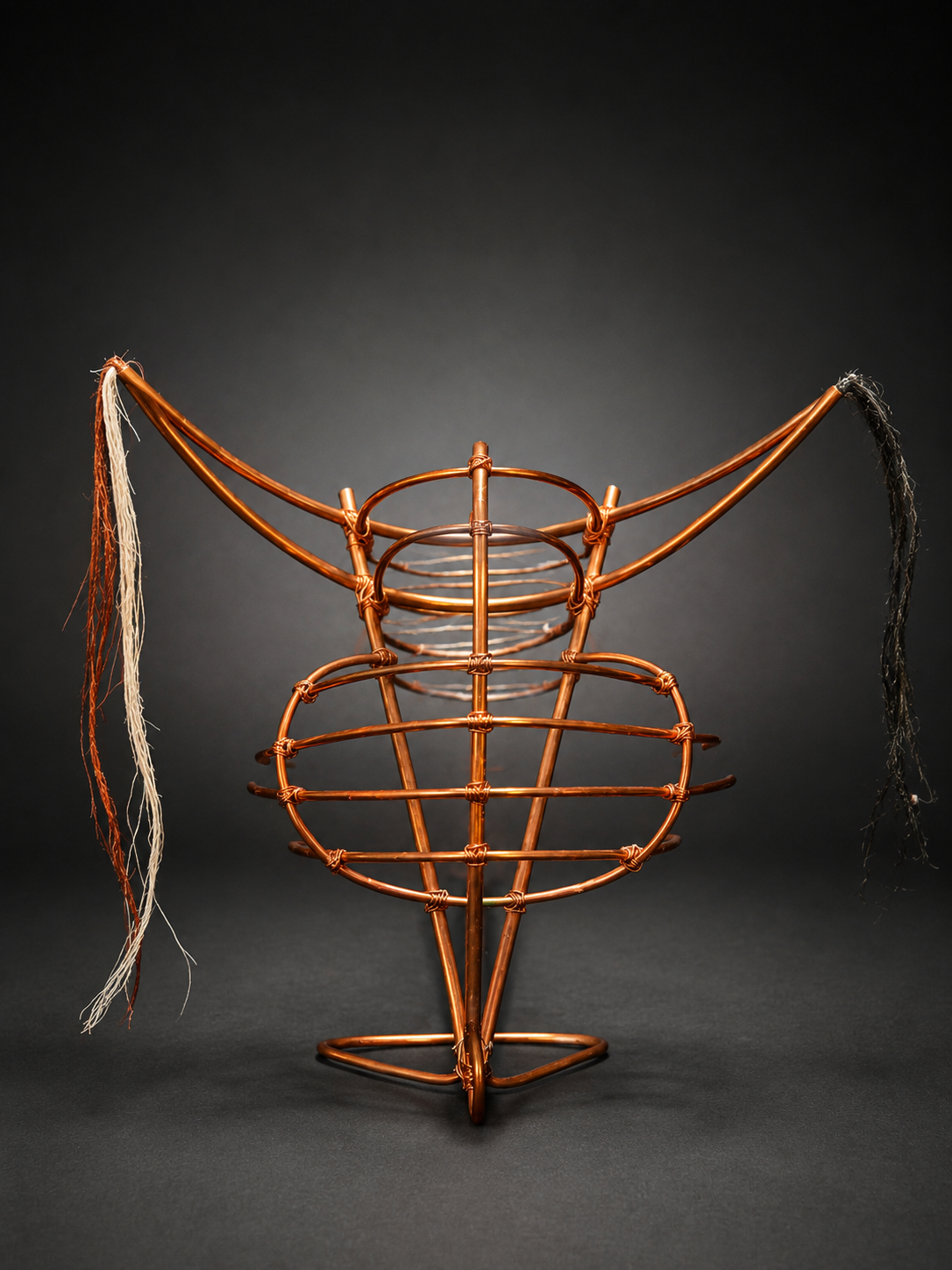 Copper wire mask sculpture by Carlyle N. Matthew
